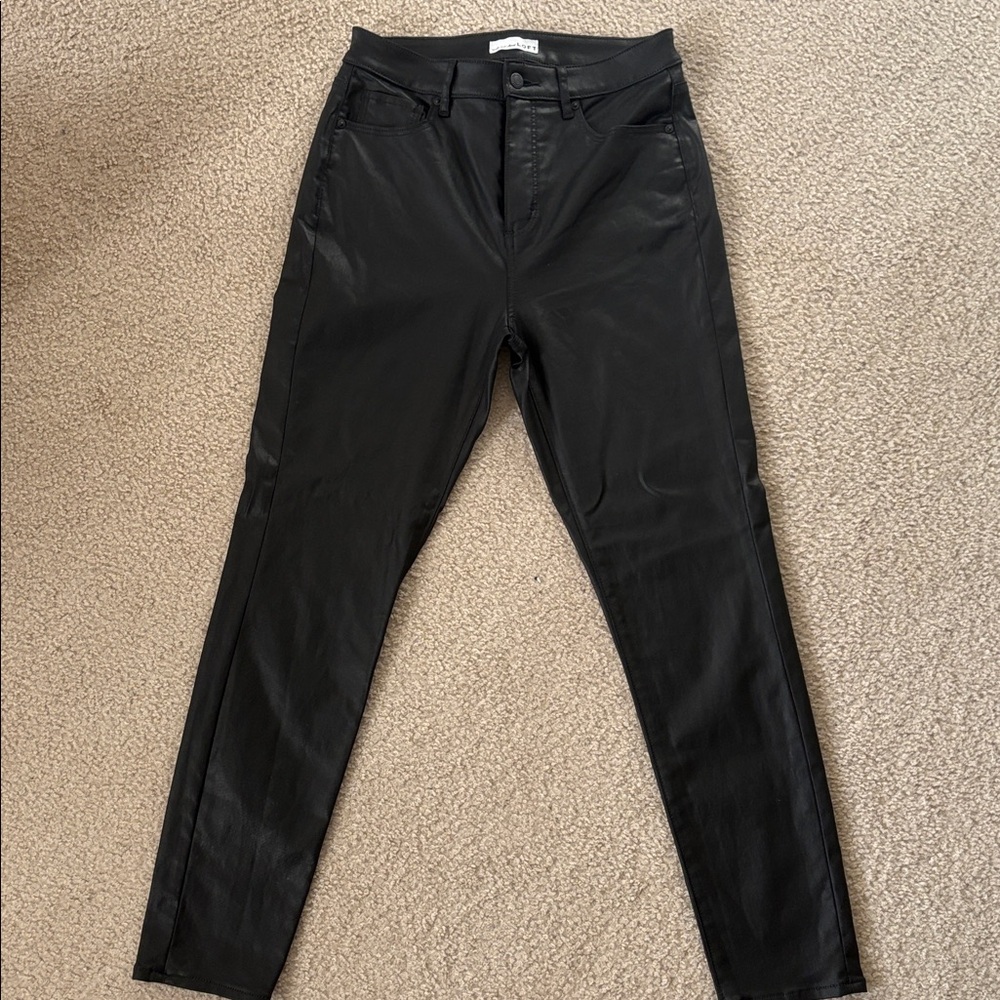 LOFT Black Coated Jeans Skinny Fit Sz 28/6